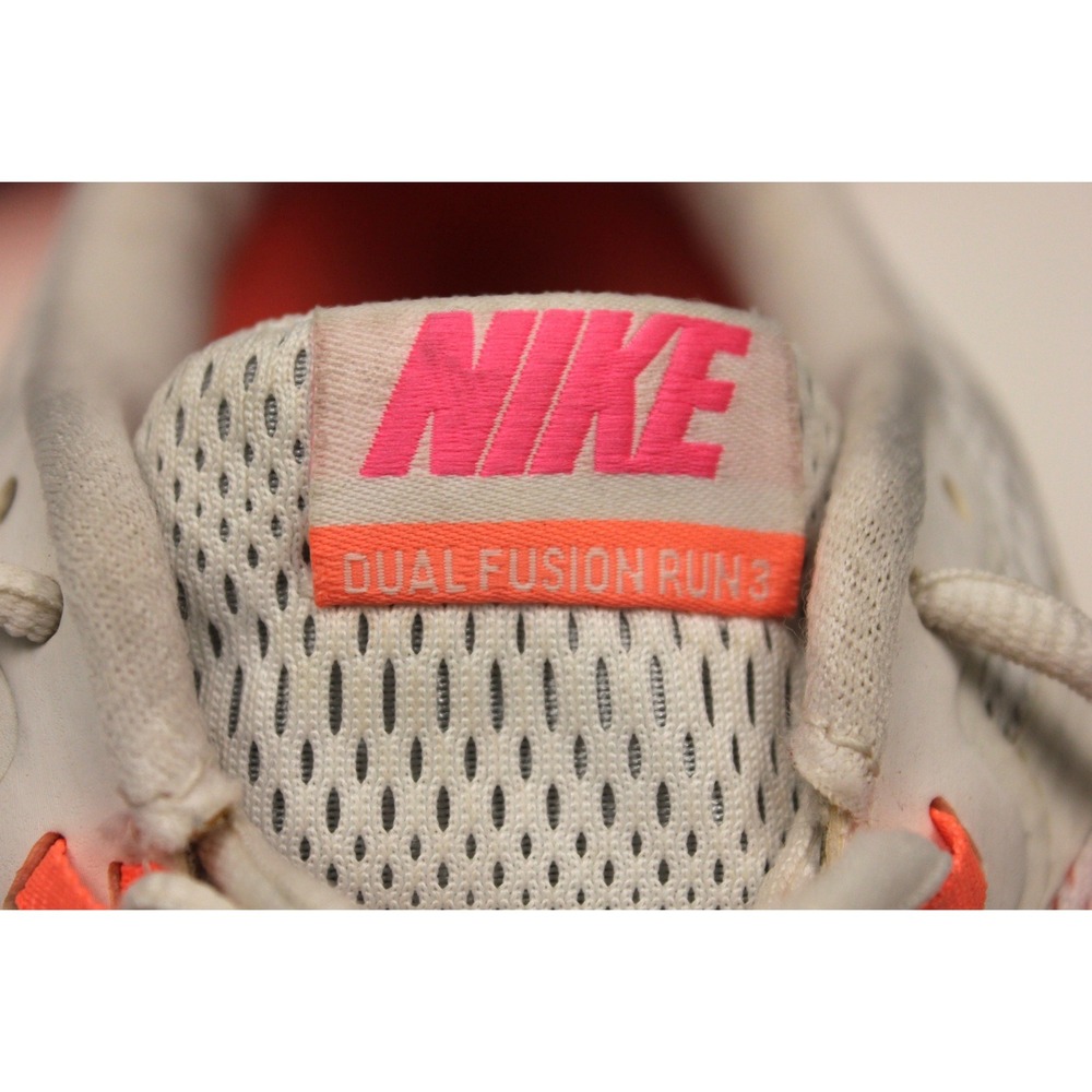 Nike Dual Fusion Run 3 Womens 9 White Pink Orange Running Shoes Sneakers - Picture 10 of 11
